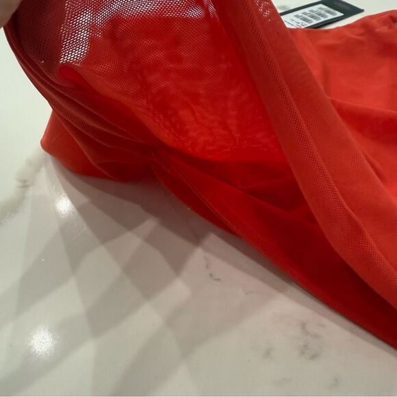 Vixx Swim Lynn Ruched Mini Cover-Up Swim Skirt Solid Orange Paula Hermanny - Picture 6 of 10